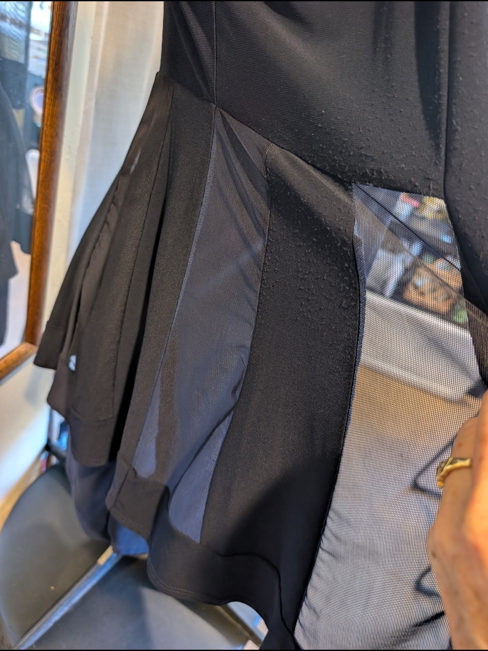 R&M Richards-Black Women's Dress with Blue Sparkle design Neckline With Jacket. - Picture 8 of 15